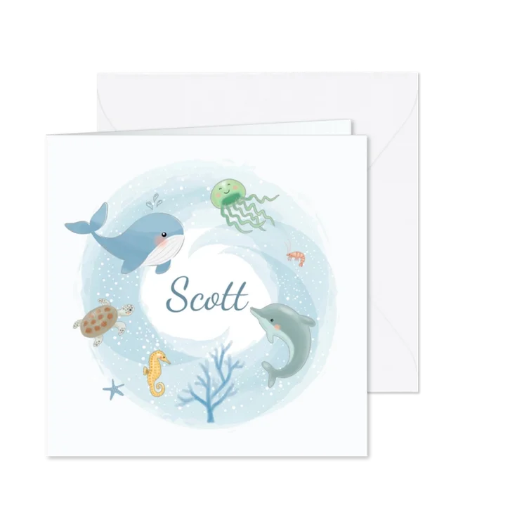 Geboortekaartjes - Zeedieren jongen