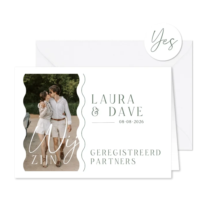 Geregistreerd partnerschap minimalistisch golven foto