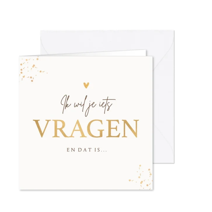 Getuige kaart klassiek stijlvol hartjes ik wil je wat vragen