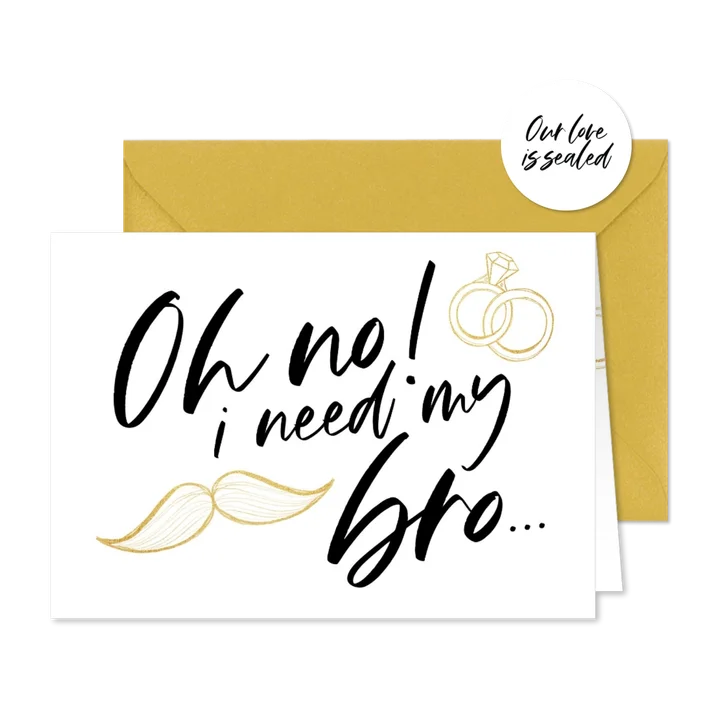 Getuige kaart man humor goud doodle snor