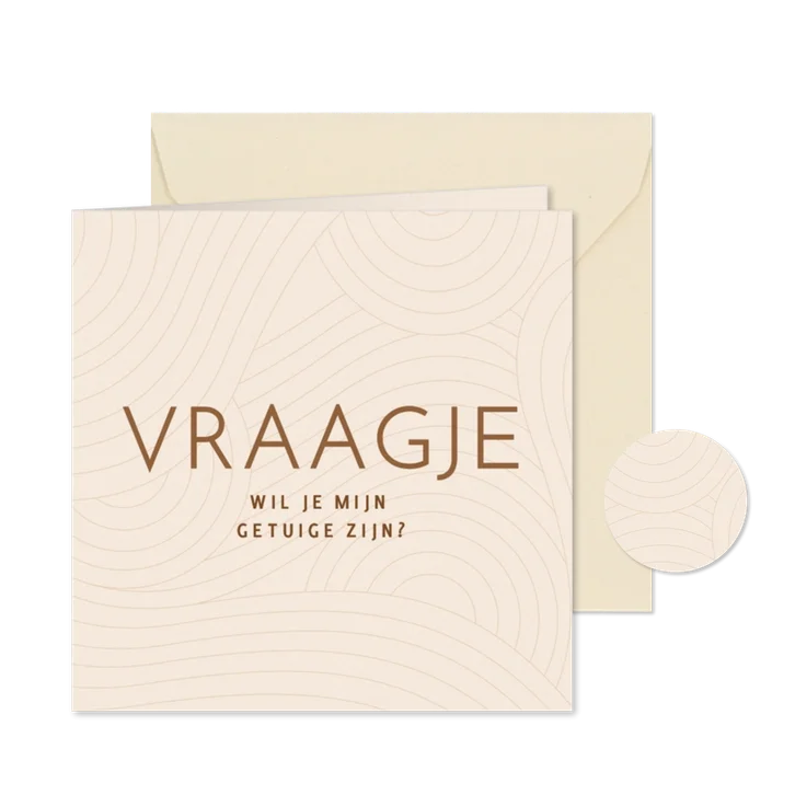 Getuige kaartje beige golvende lijn vraagje