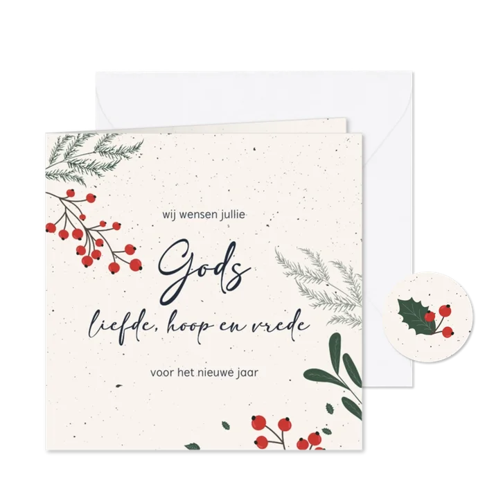 Gods liefde hoop en vrede - nieuwjaarskaart