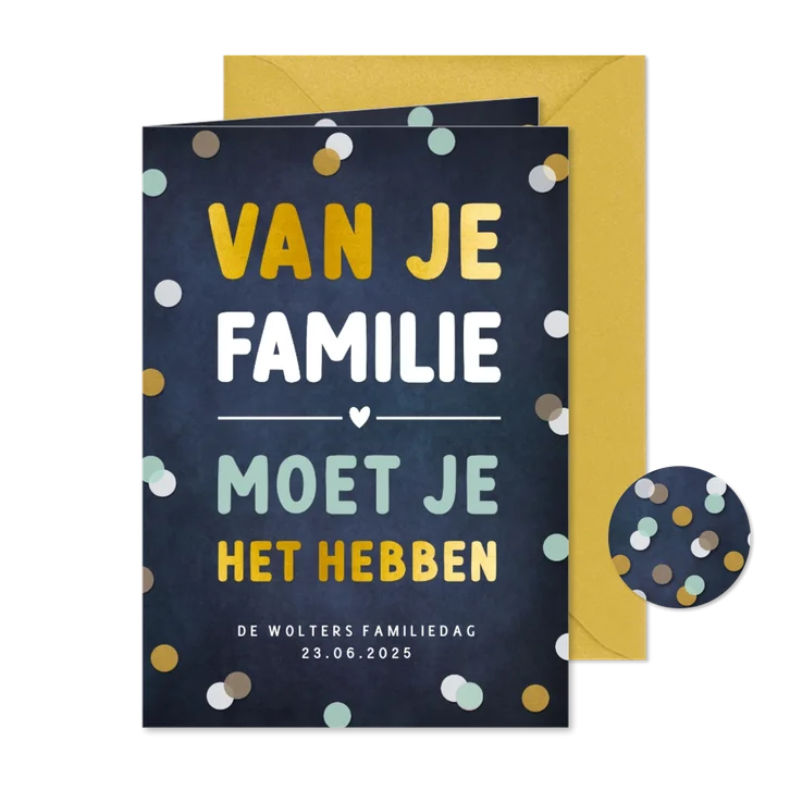 Grappige en vrolijke uitnodiging familiedag of familie feest
