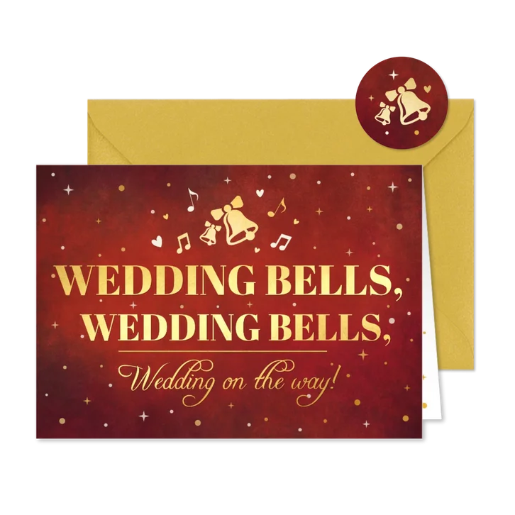 Grappige kerst Save the Date kaart - Jingle wedding bells