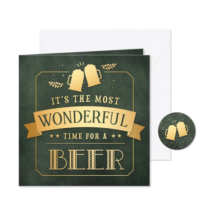 Grappige kerst verjaardagskaart Wonderful time for a beer