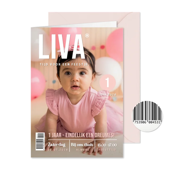 Grappige tijdschrift kaart uitnodiging verjaardag meisje