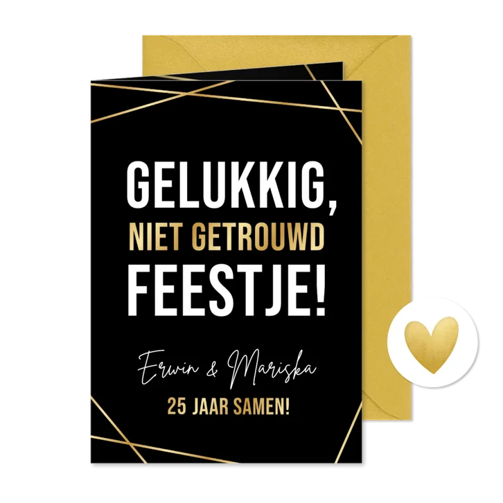 Grappige uitnodiging gelukkig, niet getrouwd feestje!