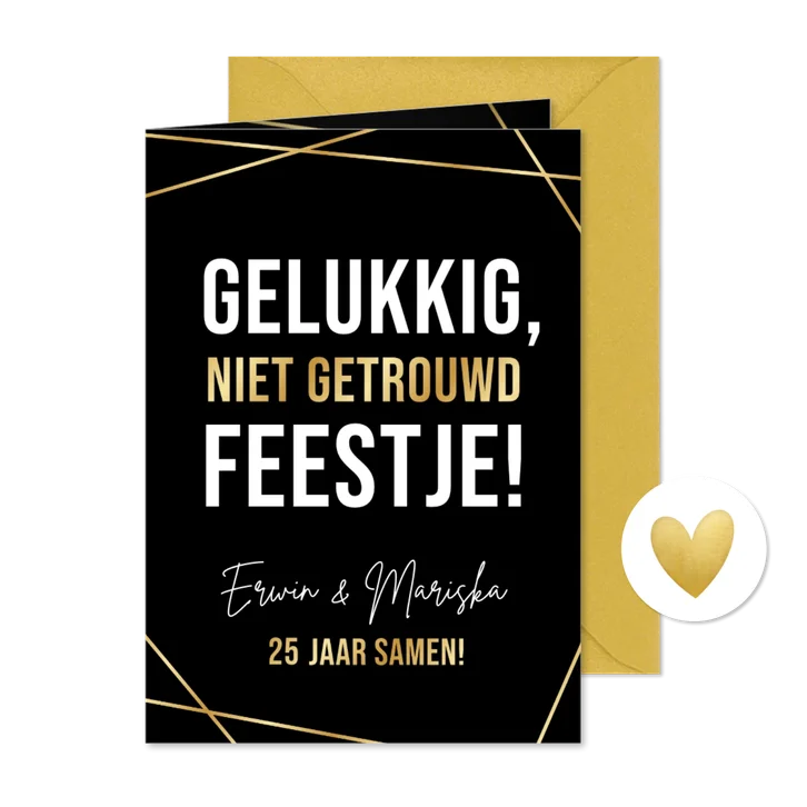 Grappige uitnodiging gelukkig, niet getrouwd feestje!
