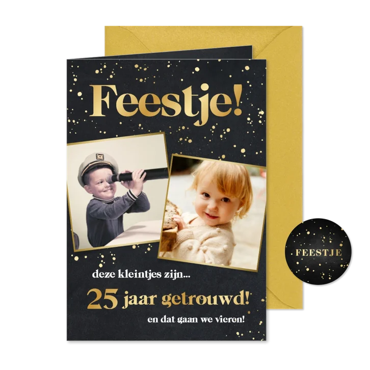 Grappige uitnodiging jubileum - deze kleintjes zijn getrouwd