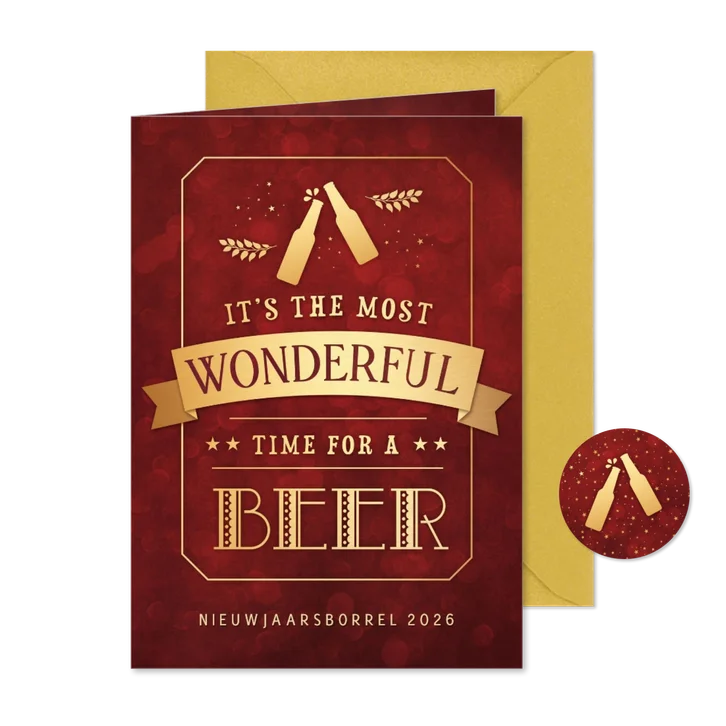 Grappige uitnodiging nieuwjaarsborrel - Time for Beer
