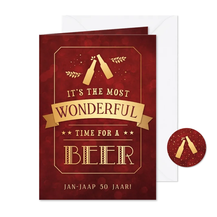 Grappige uitnodiging verjaardagsfeestje - time for a beer!