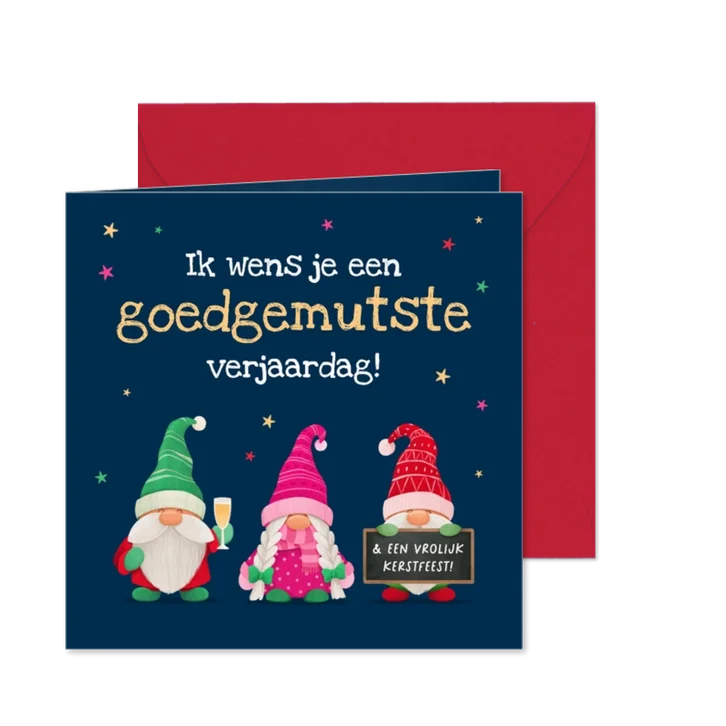 Grappige verjaardagskaart gnomes kabouters goedgemutst humor