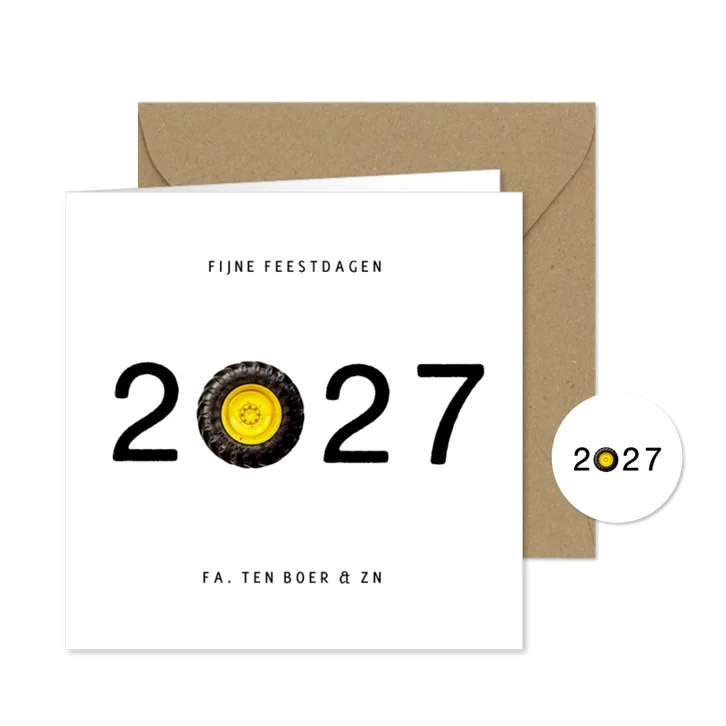 Grappige zakelijke kerstkaart agrarische sector tractor 2027