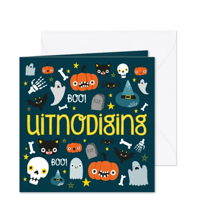 Halloween uitnodiging met illustratie