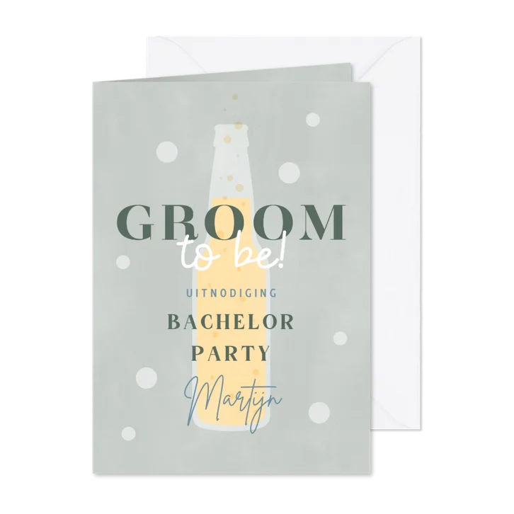 Hippe uitnodiging vrijgezellenfeest man bier Groom to be!