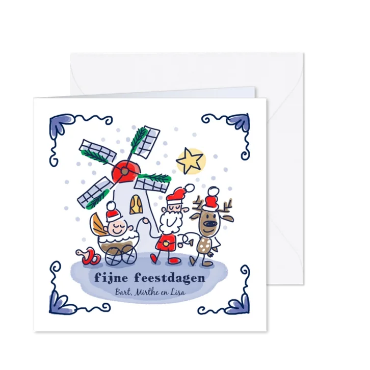 Hollands kersttegeltje met baby's eerst kerst