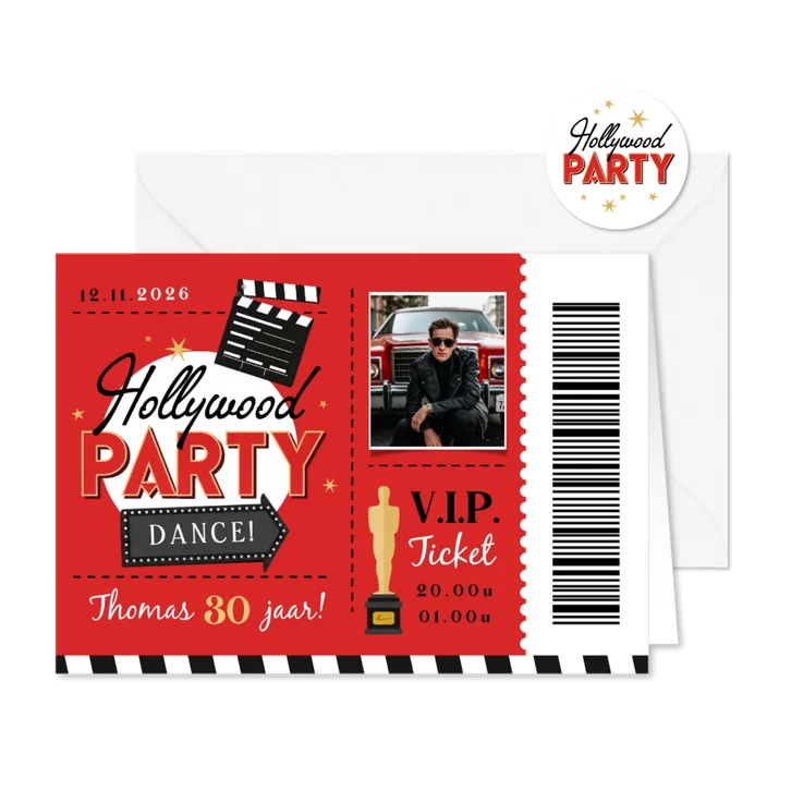 Hollywood vintage ticket uitnodiging oscar film VIP