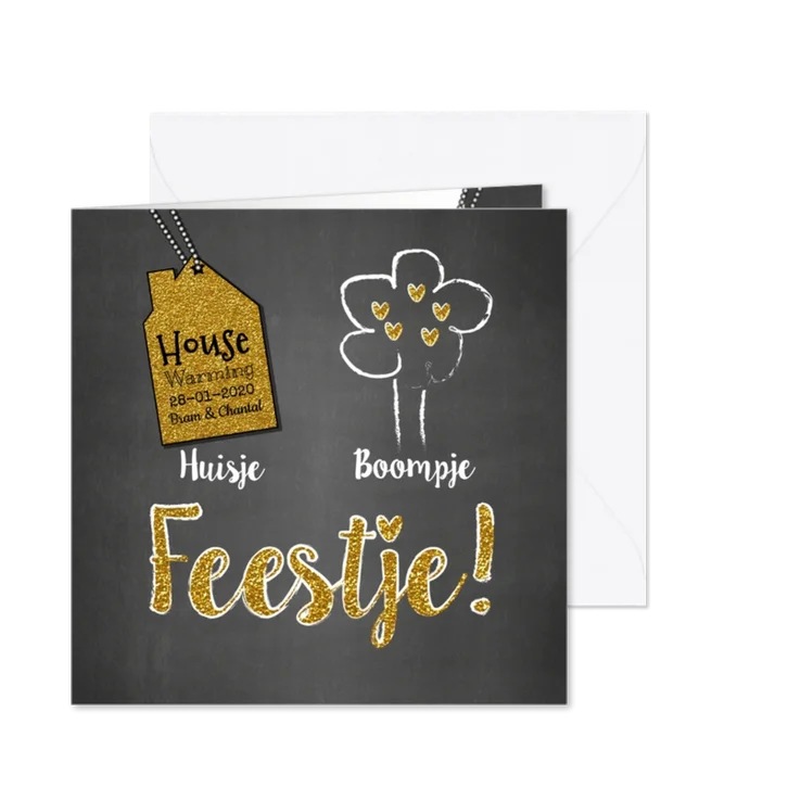 Huisje boompje feestje goud