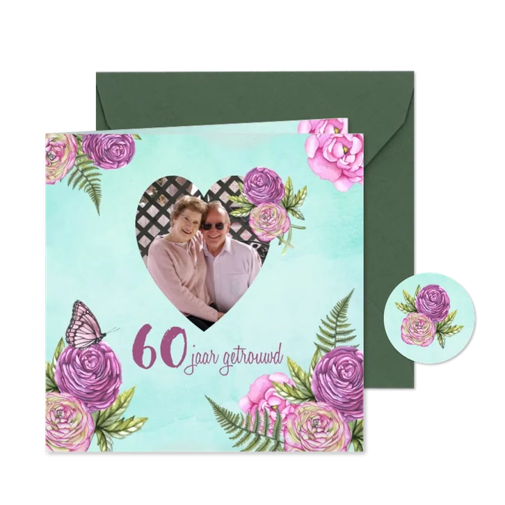 huwelijksjubileum hart rozen