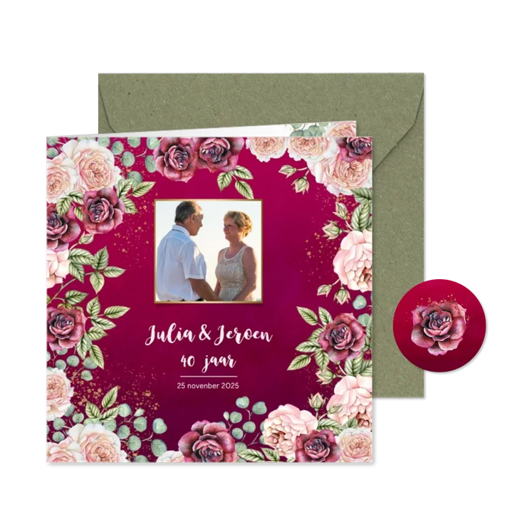 Huwelijksjubileum rozen bordeaux