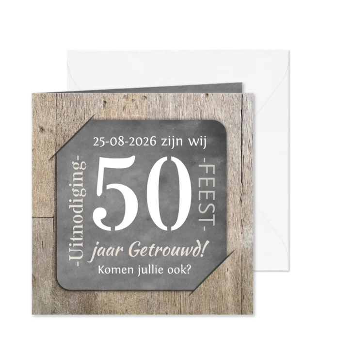 Jubileum 50 hout en foto RB