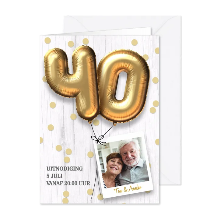 Jubileum huwelijk uitnodiging 40 jaar