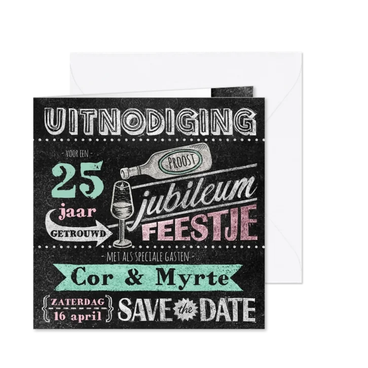Jubileum stempel krijt drankje