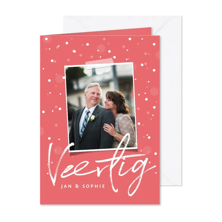 Jubileum uitnodiging 40 jaar stijlvol met confetti