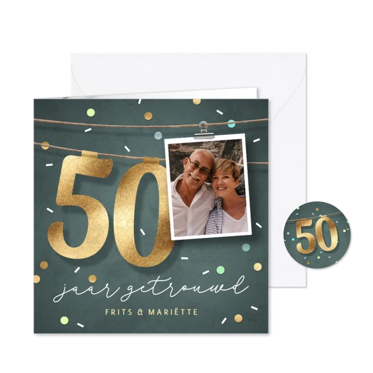 Jubileum uitnodiging 50 jaar feestelijk koort getal