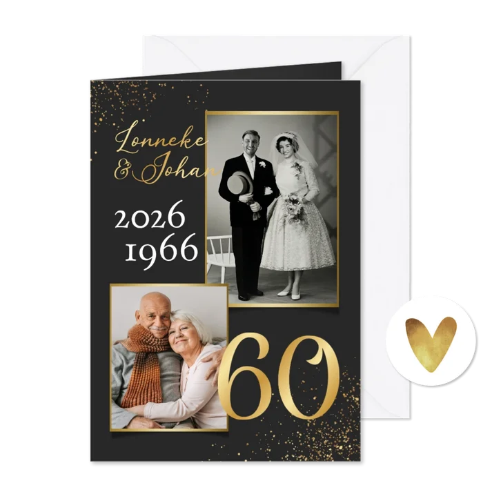 Jubileumfeest 60 jaar foto goud spetters