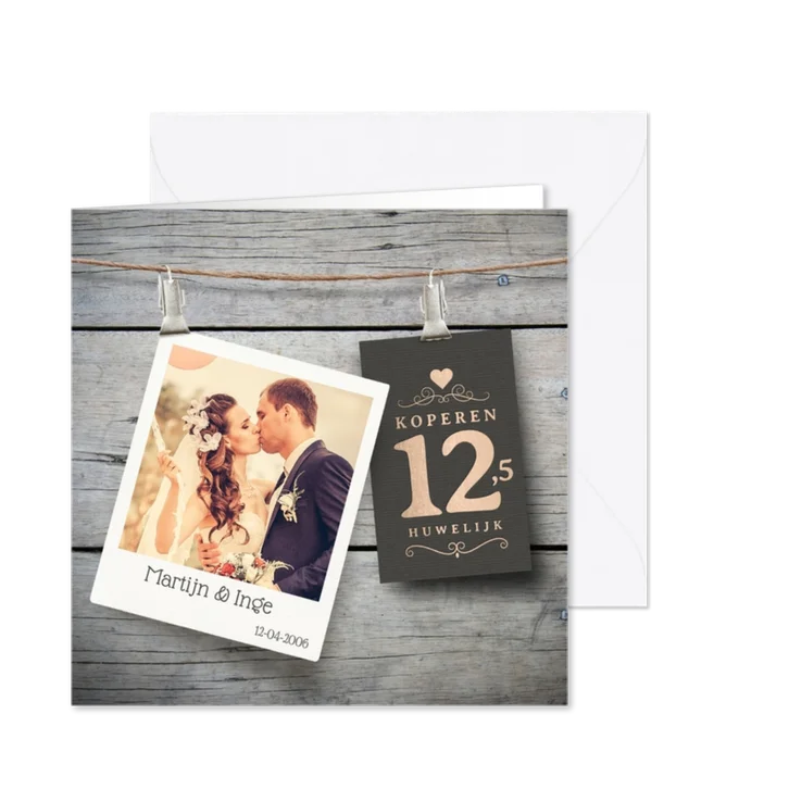 Jubileumkaart 12,5 jaar hout