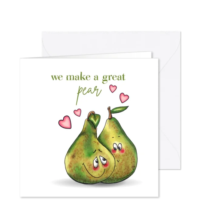 Jubileumkaart met peren paar 25 jaar