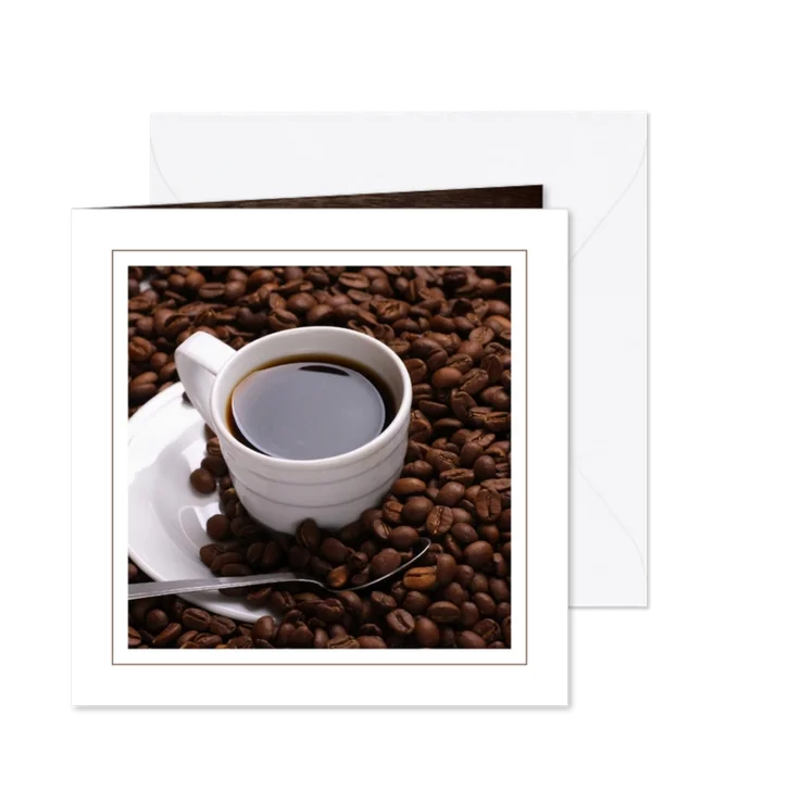 Kaart koffie en koffiebonen