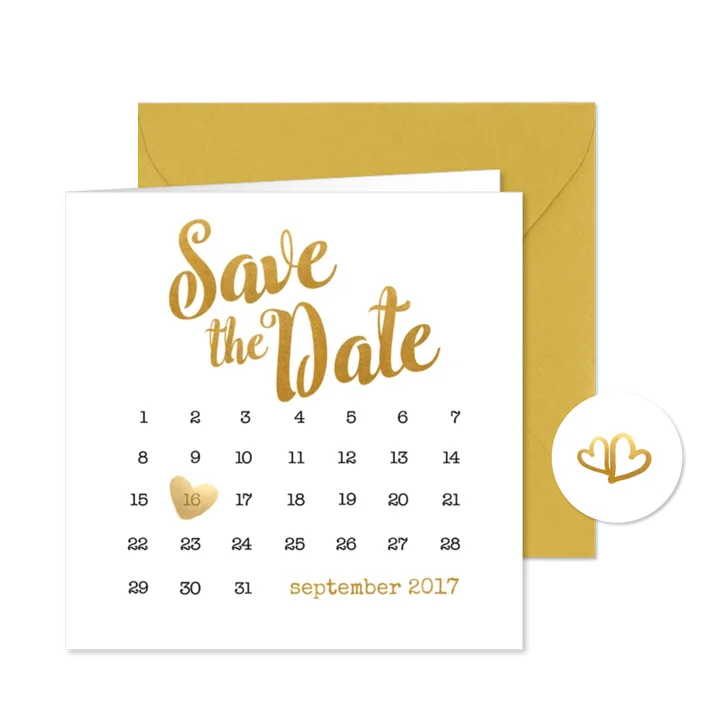Kalender goud Save the Date - BK