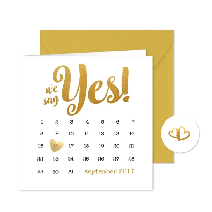 Kalender goud We say yes! - BK