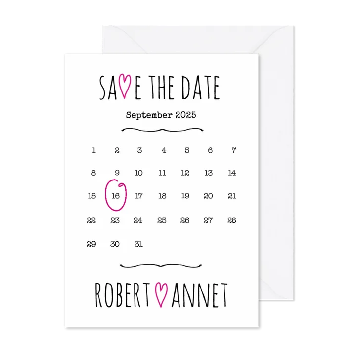 Kalender Save the Date wit- BK