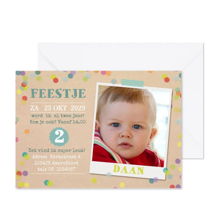 Karton look met confetti