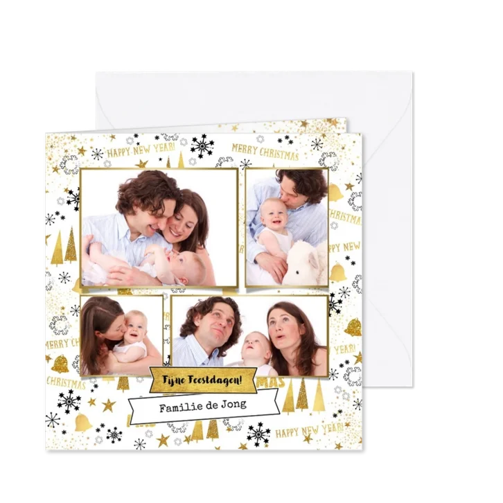 Kerst moderne foto kaart met feestelijke achtergrond