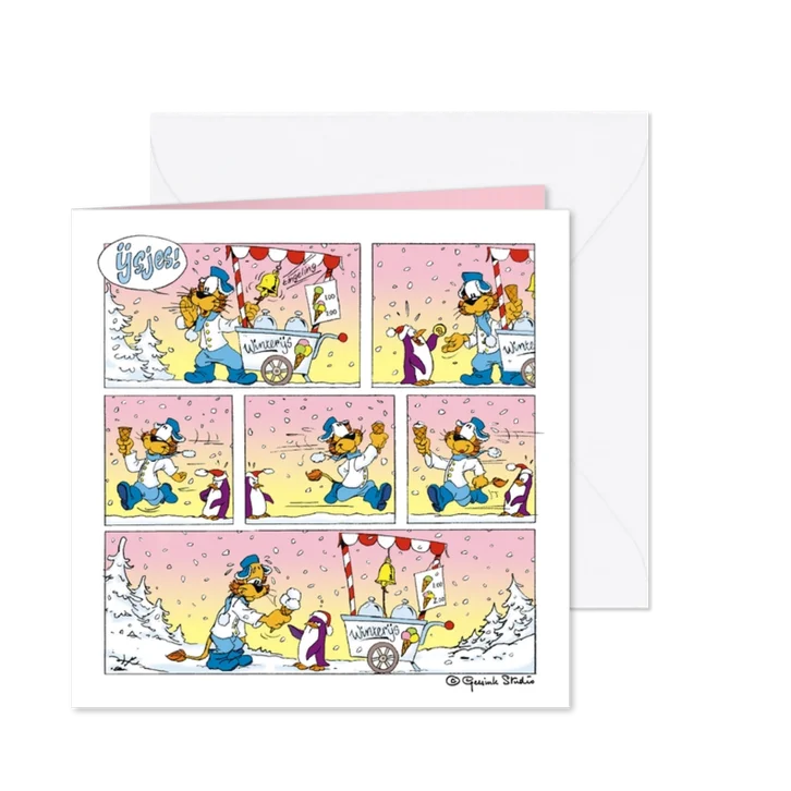 Kerst strip Loeki sneeuw ijsjes