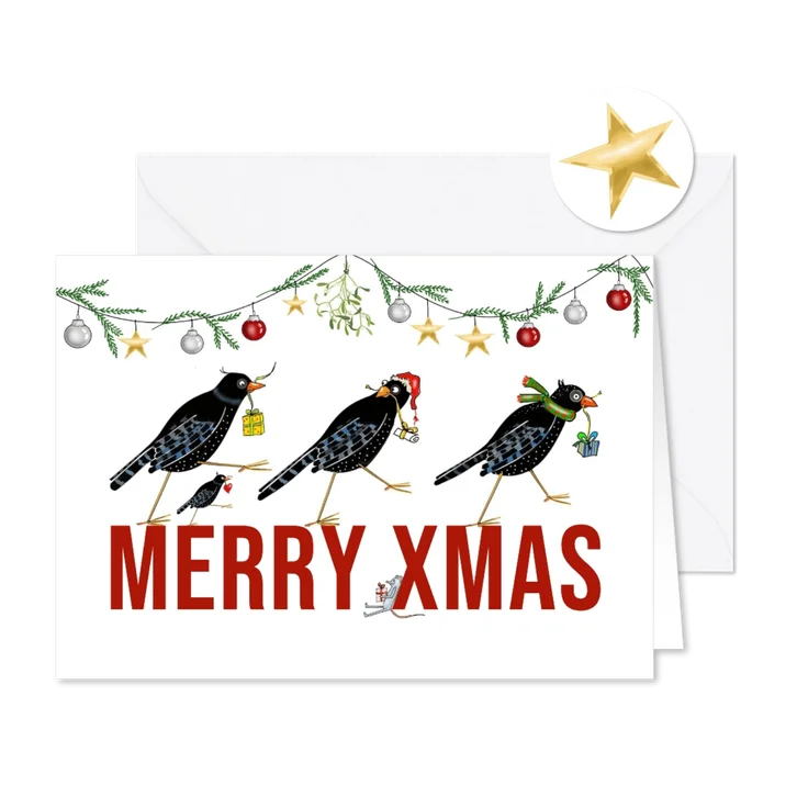 Kerst - vogels met kerstkadootjes