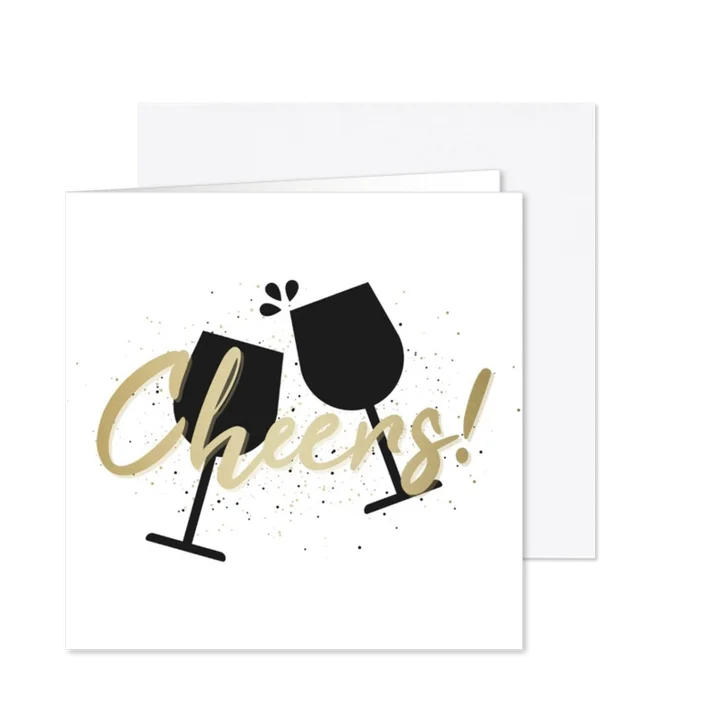 Kerstborrel proostende glazen met gouden cheers