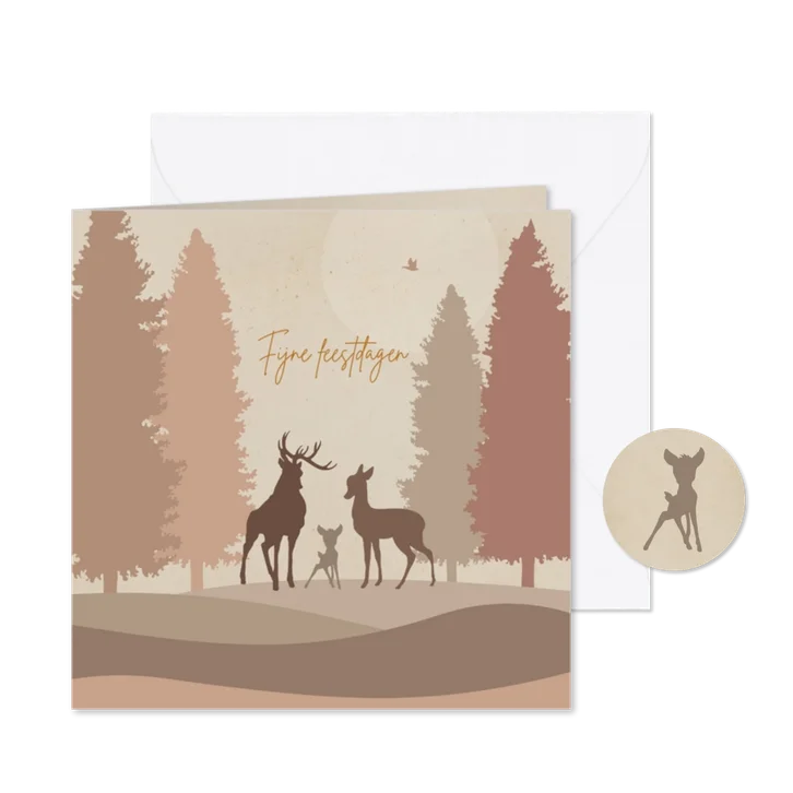 Kerstkaart baby op komst hertjes