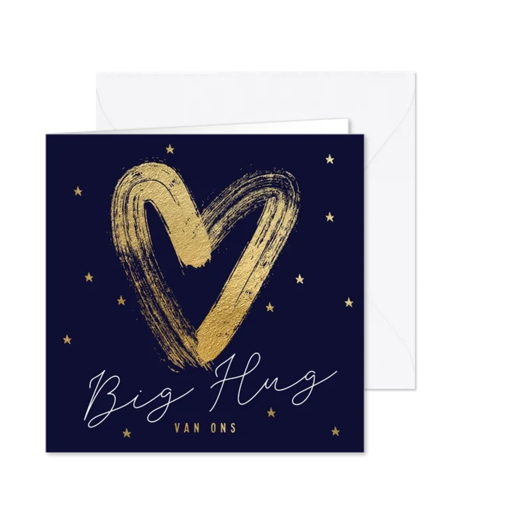 Kerstkaart Big Hug met lief hart