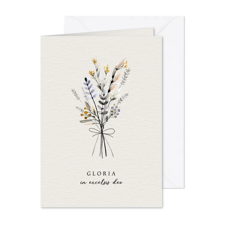 Kerstkaart boeket christelijk