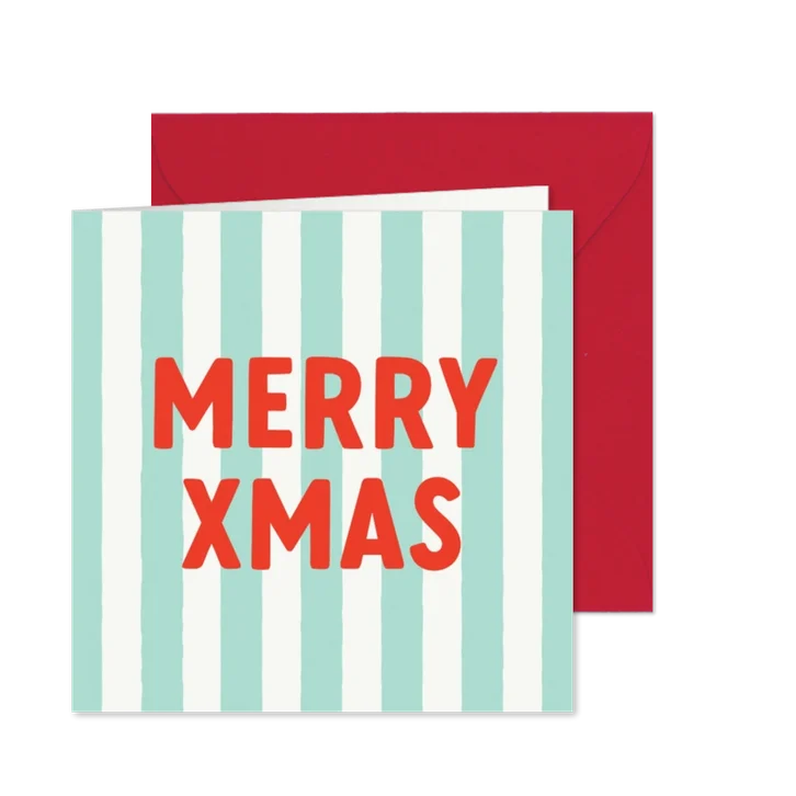 Kerstkaart cliniclowns merry xmas gestreept trendy