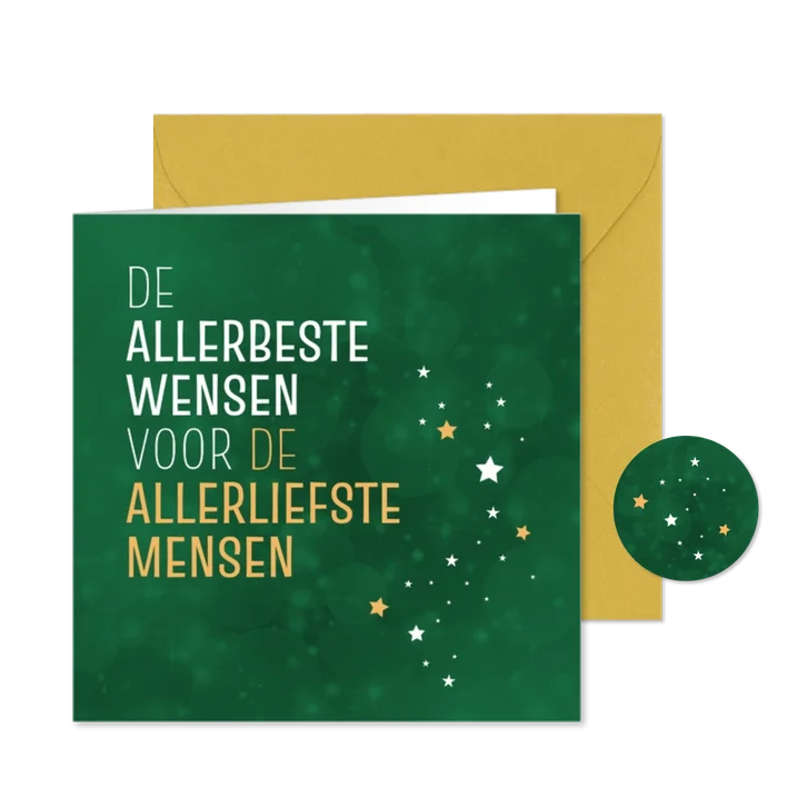 Kerstkaart de allerbeste wensen voor de allerliefste mensen