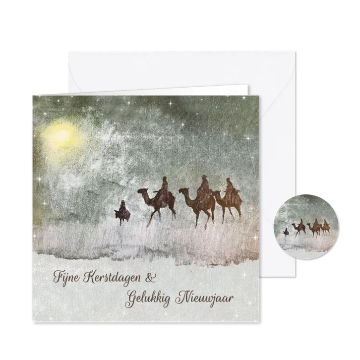 Kerstkaart De drie Wijzen uit het oosten