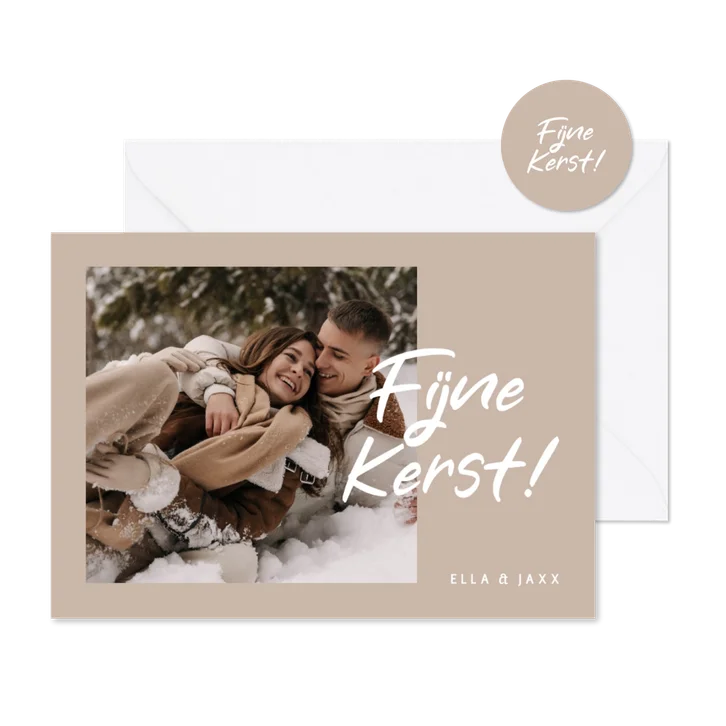 Kerstkaart Fijne Kerst met foto aanpasbaar