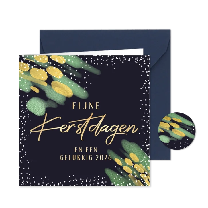 Kerstkaart fijne kerstdagen sneeuw