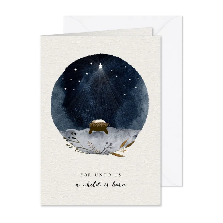 Kerstkaart geboorte Jezus